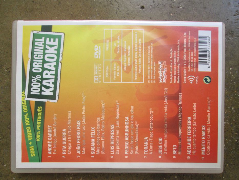 DVD karaoke musicas portuguesas atuais