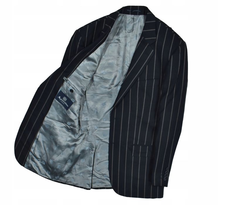 Aquascutum Wełniana Marynarka W Paski 42R / 52