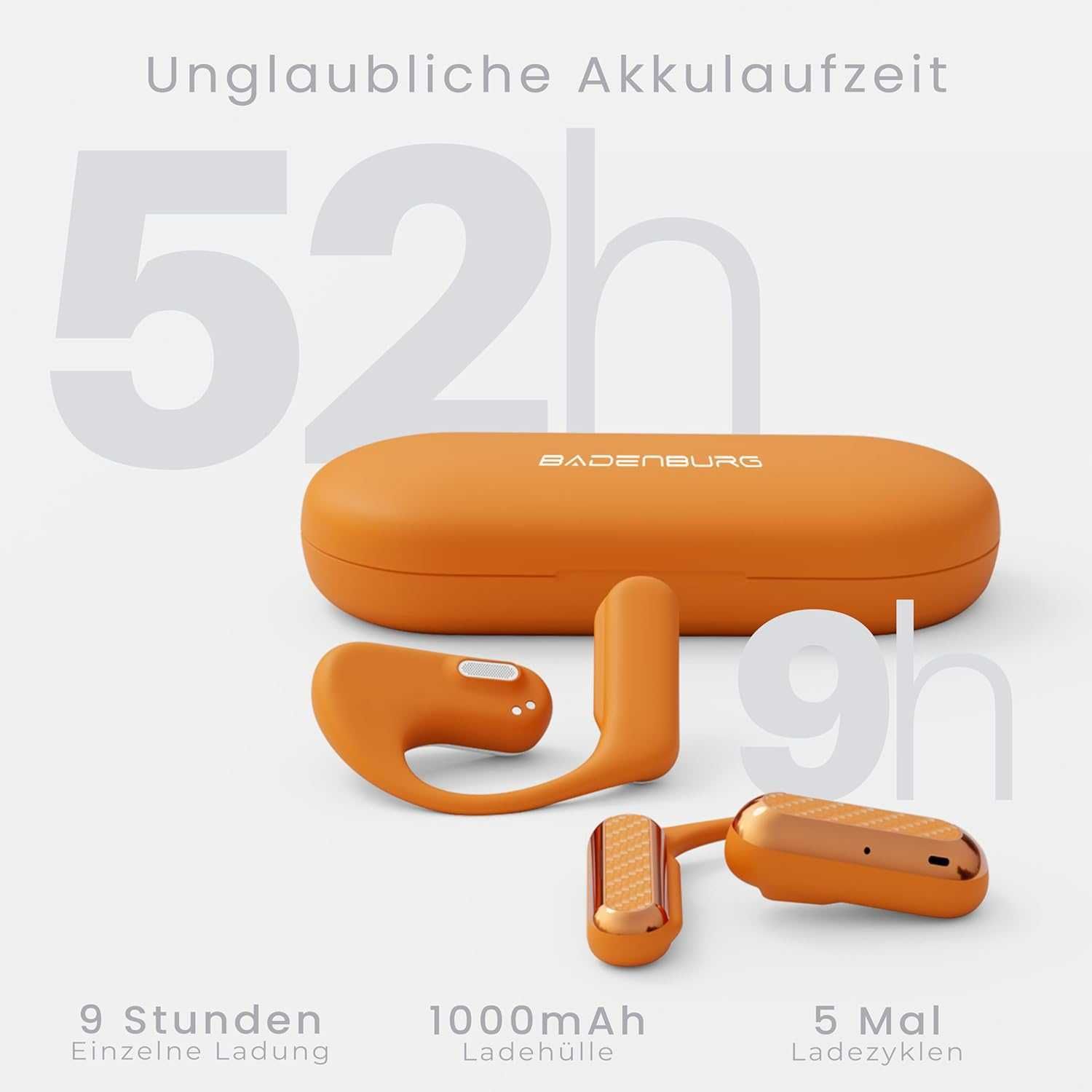 BADENBURG OXY Buds bezprzewodowe słuchawki Bluetooth 60H bio-fiber