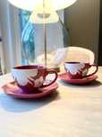 śliczne filiżanki do kawy herbaty komplet Almi Decor, stan idealny
