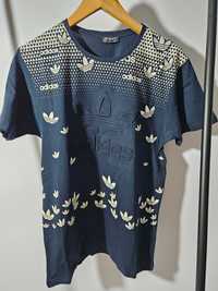 T shirt koszulka męska granatowa tłoczenia Adidas roz L \ XL Nowa