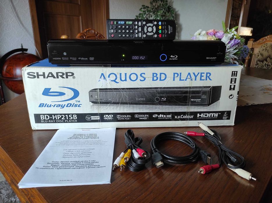 Odtwarzacz Blu-ray SHARP BD-HP21SB + pilot i kable