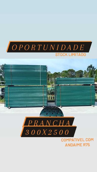 Prancha metálica Pintada 300x2500mm R75