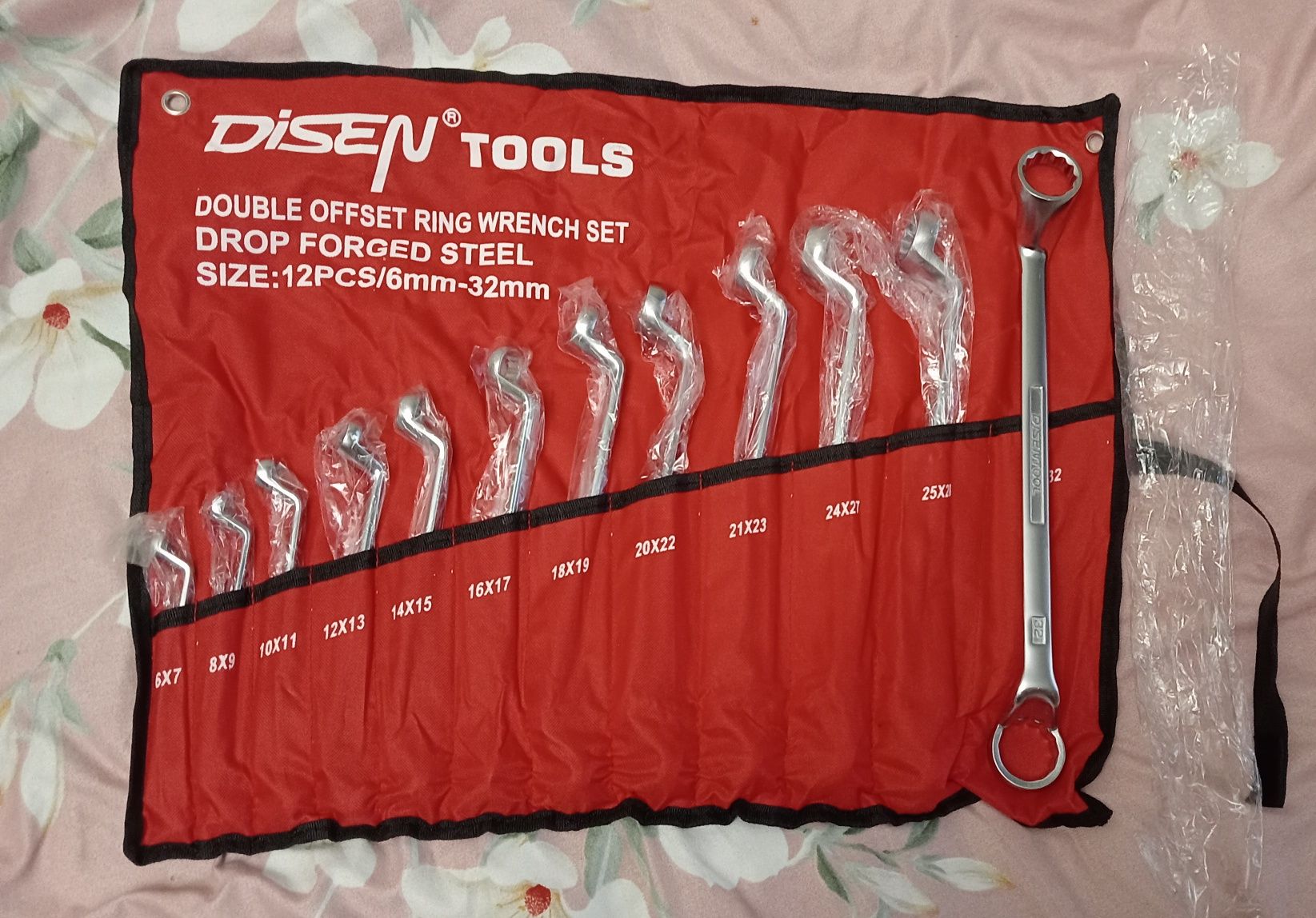 Набір накидних гайкових ключів Disen Tools 6-32 в сумці