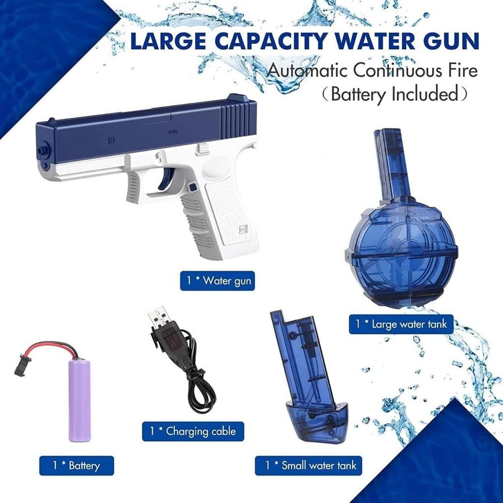 Водяной пистолет 2 шт, водный пистолет, USB, аккумулятор