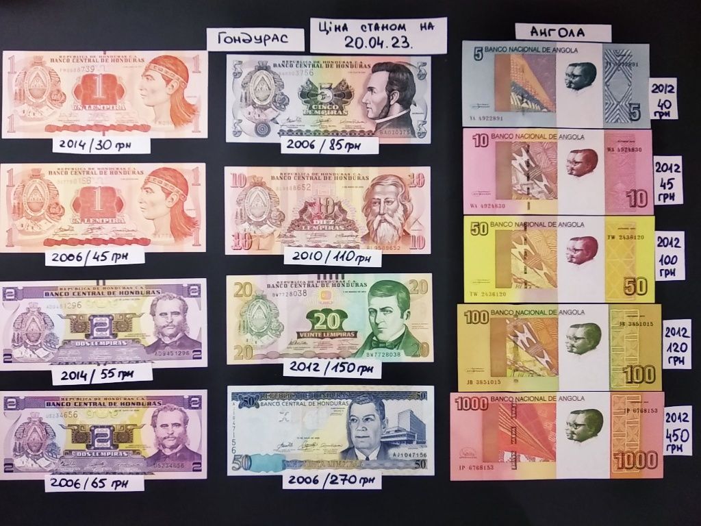Банкноти, бони різних країн світу