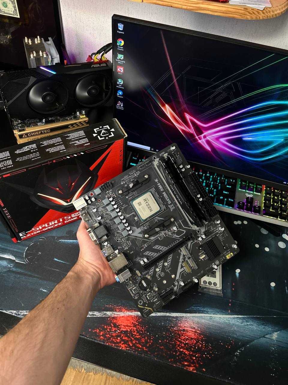Материнська Плата AM4 + AMD Ryzen 5 5600 4.4Ггц 6/12 Новий Комплект !