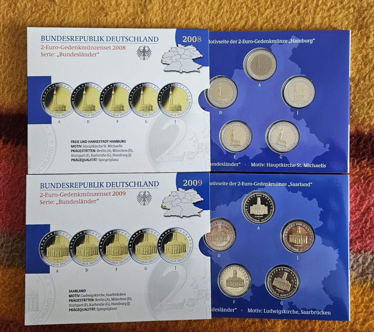 Moedas 2 euros Proof Alemanha