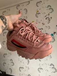 Кросівки рожеві fila disruptor taped logo pink