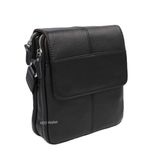 Сумка чоловіча натуральна шкіра leather B065Black Сумка мужская кожана
