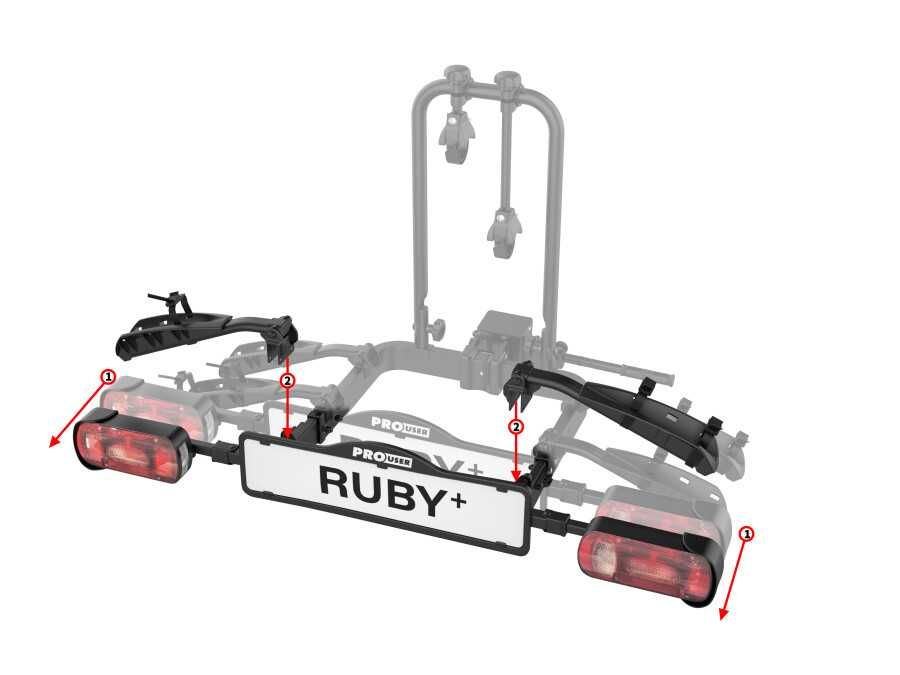 Bagażnik uchwyt platforma rowerowa na hak 2 Rowery Prouser Ruby+