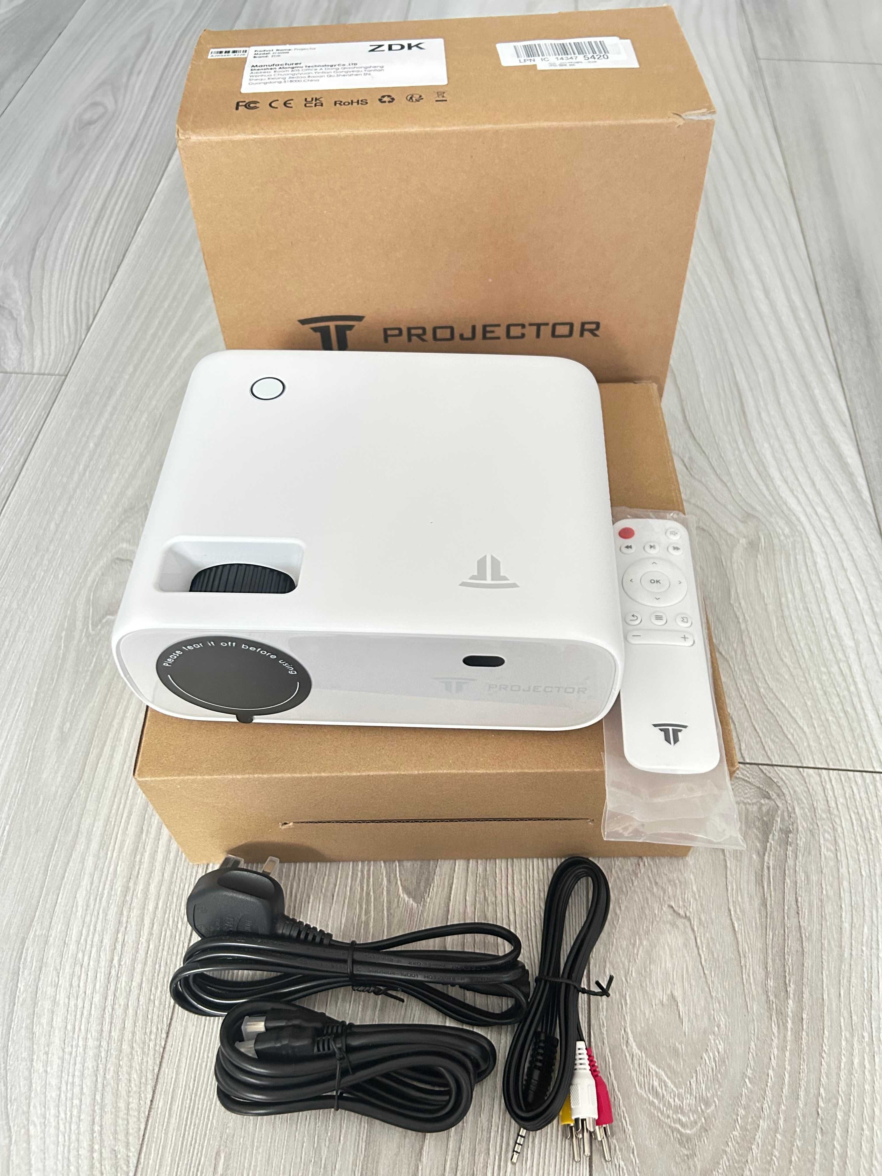 Projektor z WiFi i Bluetooth, Full HD 1080pB z głośn. iOS/AndroID/LAPT