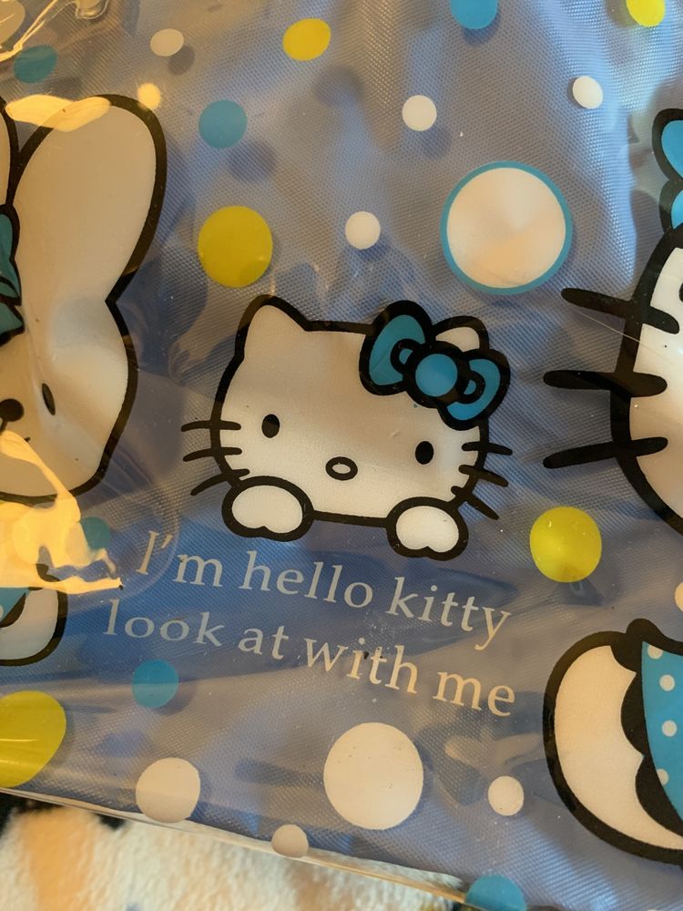 Mała niebieska torebeczka z plastiku  z Hello Kitty