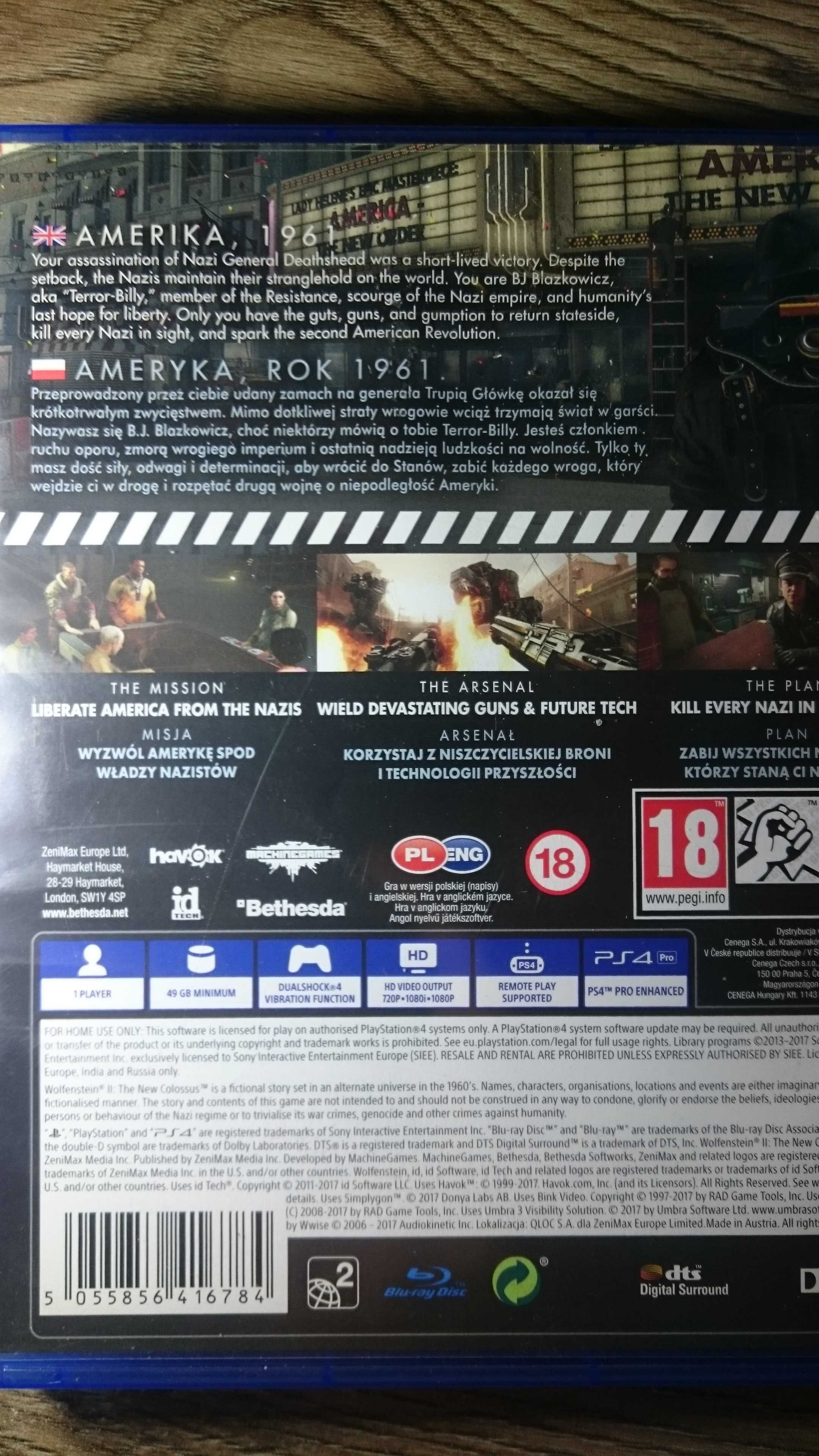 Gra Wolfenstein II 2 The New Colossus PS4 Playstation 4 polska wersja