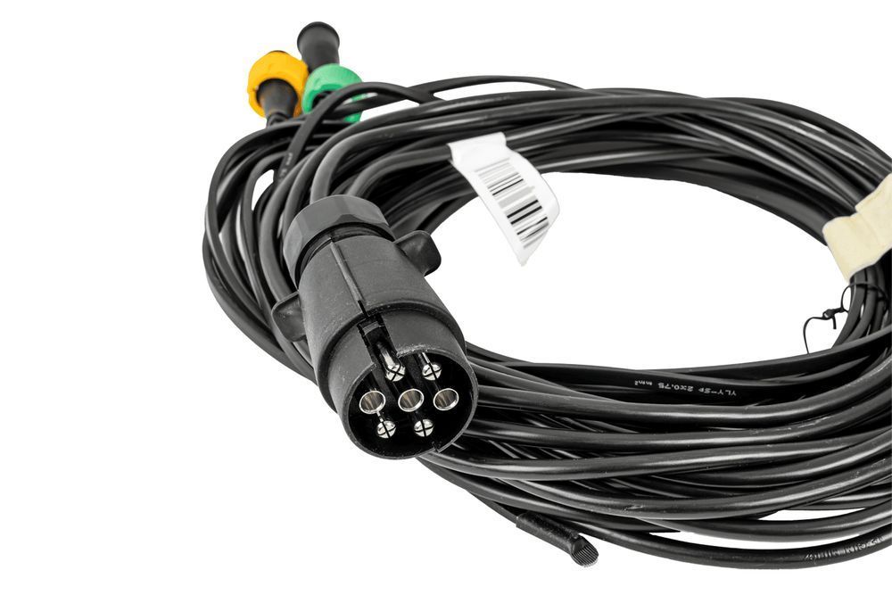 Lampy tylne ASPÖCK + obrysowe + wiązka MANTES 7m 7-PIN + szybkozłączki