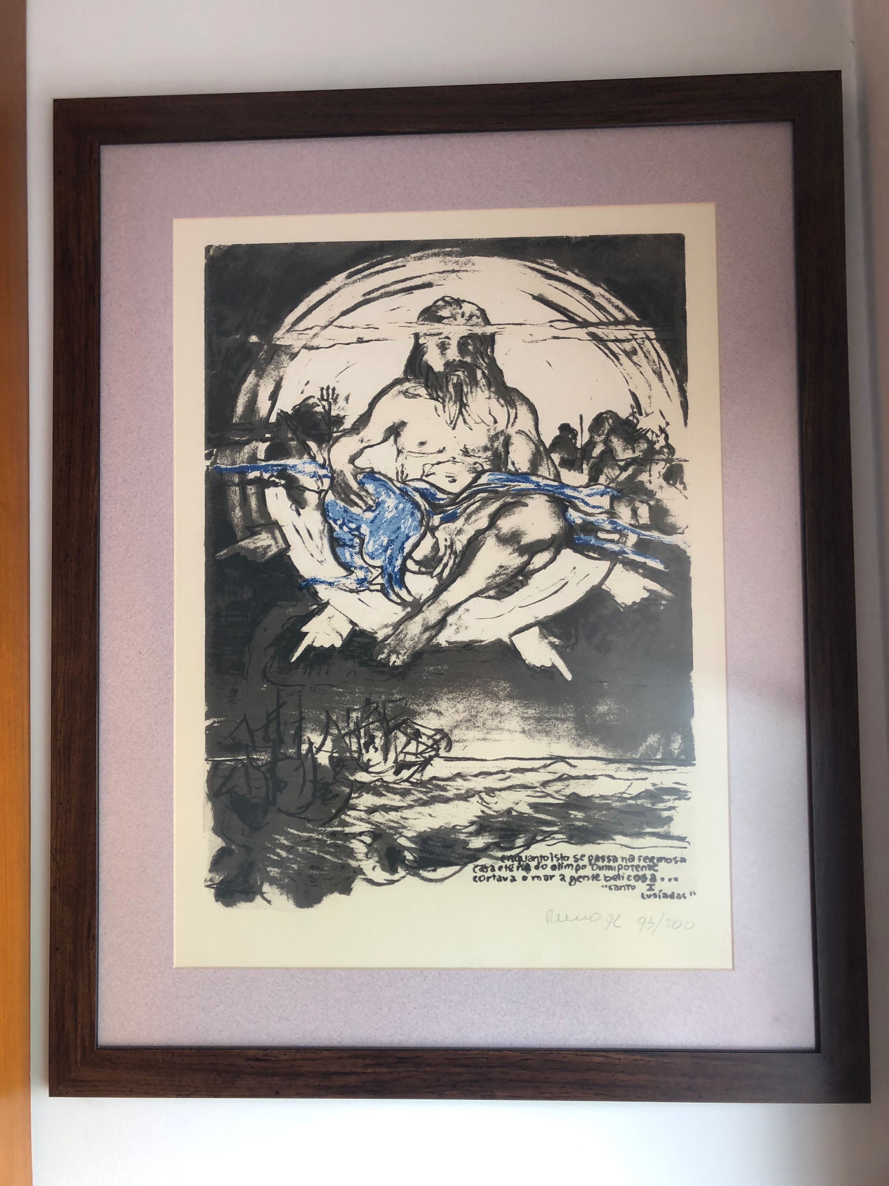 Moldura com Serigrafia assinada e numerada , 81 x 65 cm
