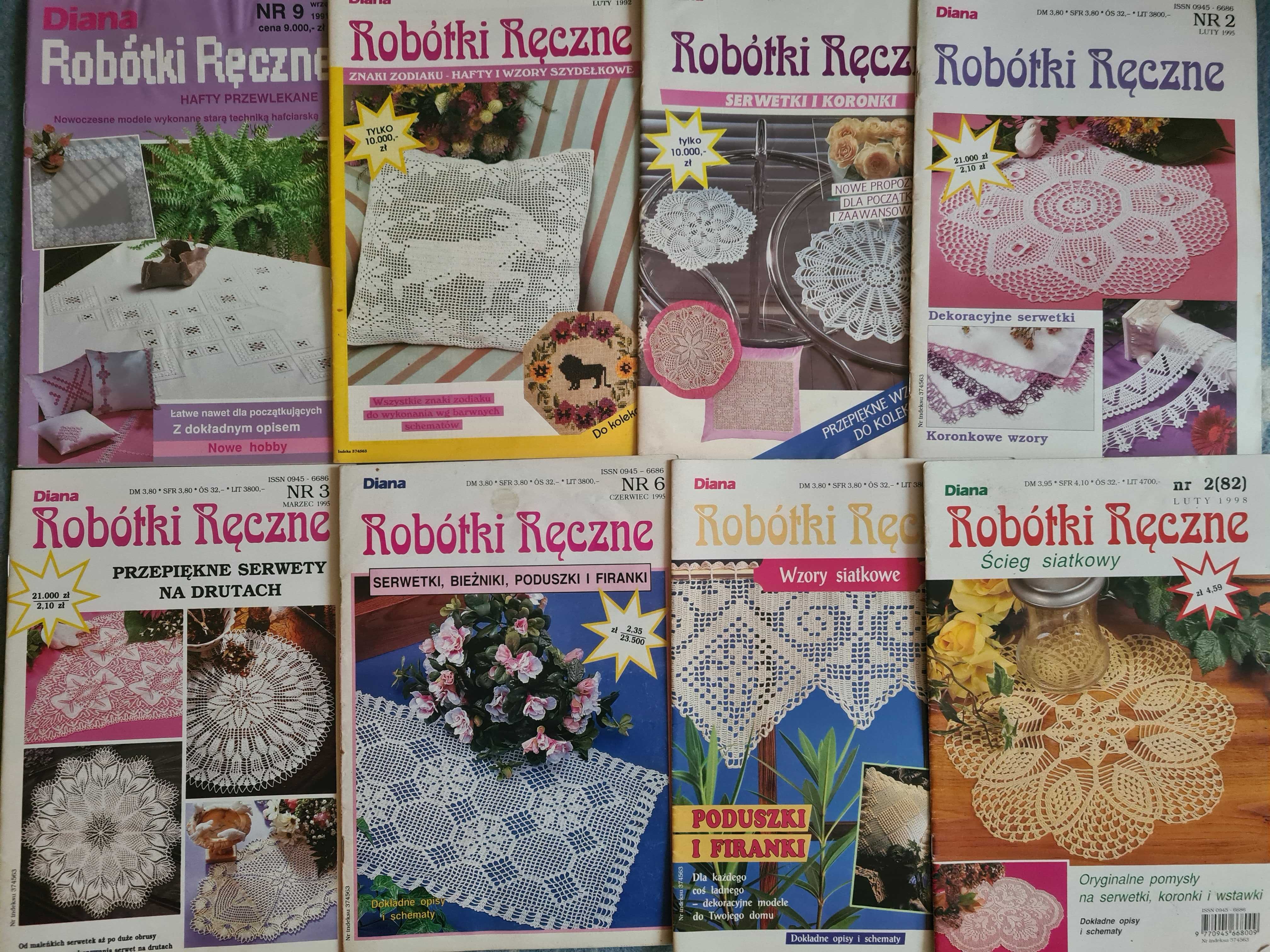 Zestaw 8. broszurek Diana z robótkami ręcznymi.