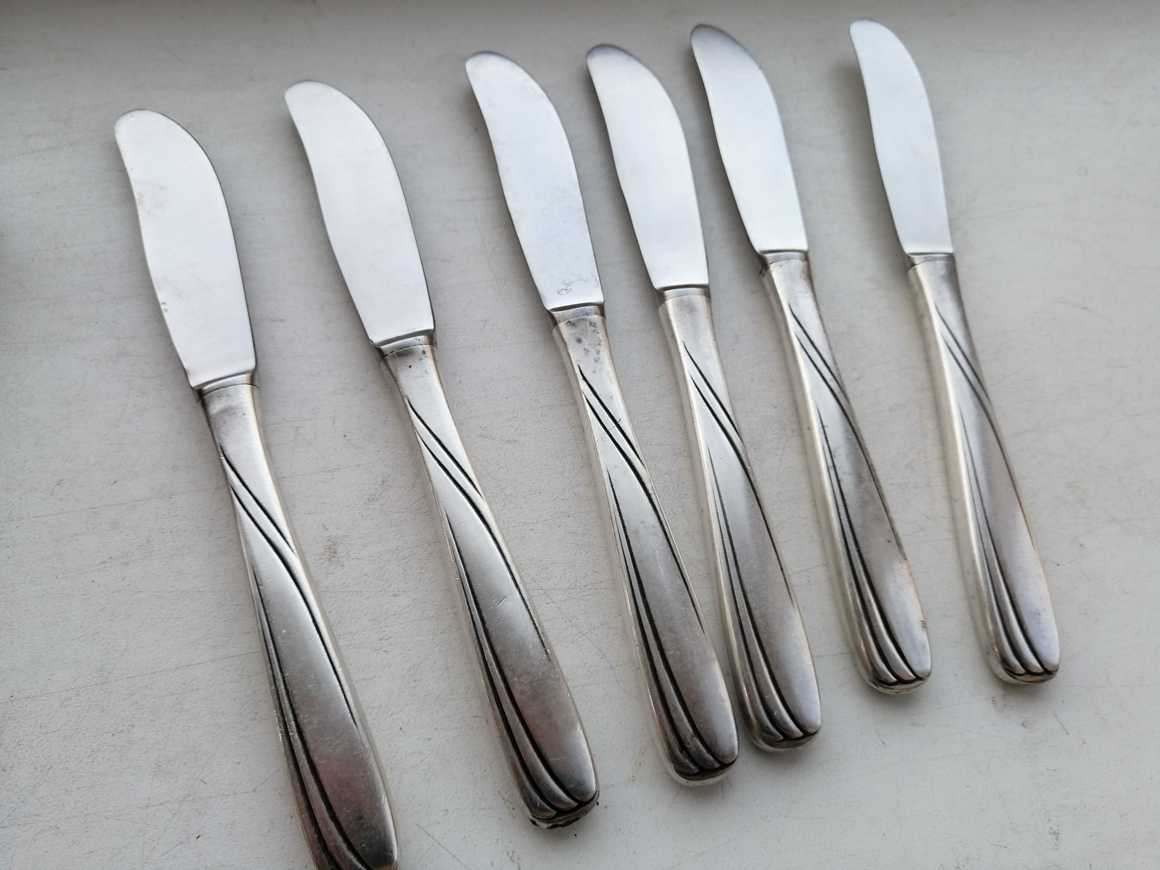Мельхиоровый набор ножей,серебрение,СССР