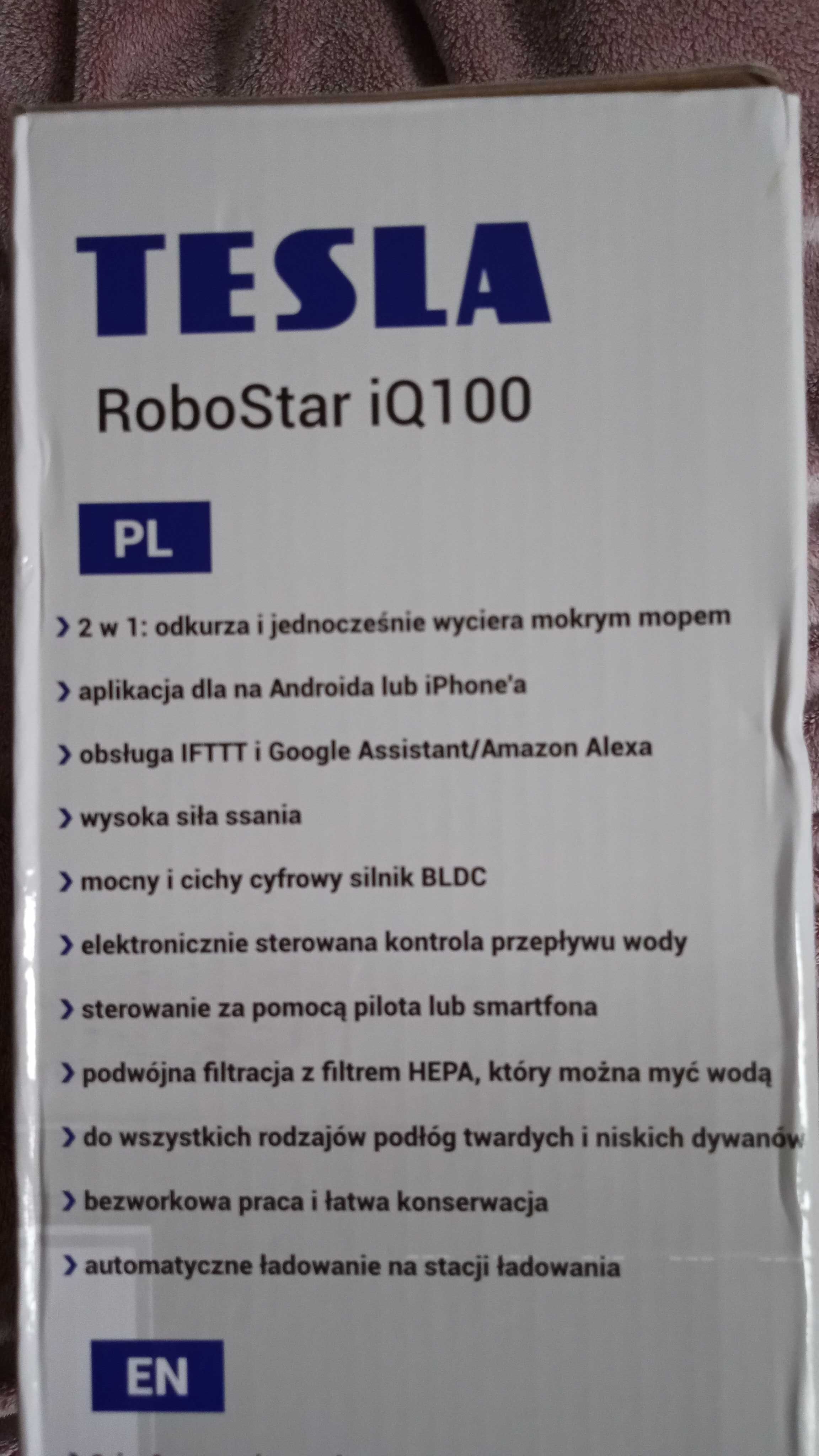 Robot sprzątający odkurzacz mop TESLA RoboStar iQ100 biały nowy
