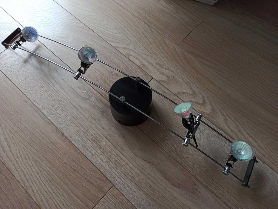 Lampa sufitowa żyrandol 4 x halogen srebro- czarny - Ikea