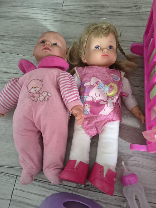Lalki Bobas 3 szt + Kołyska + akcesoria