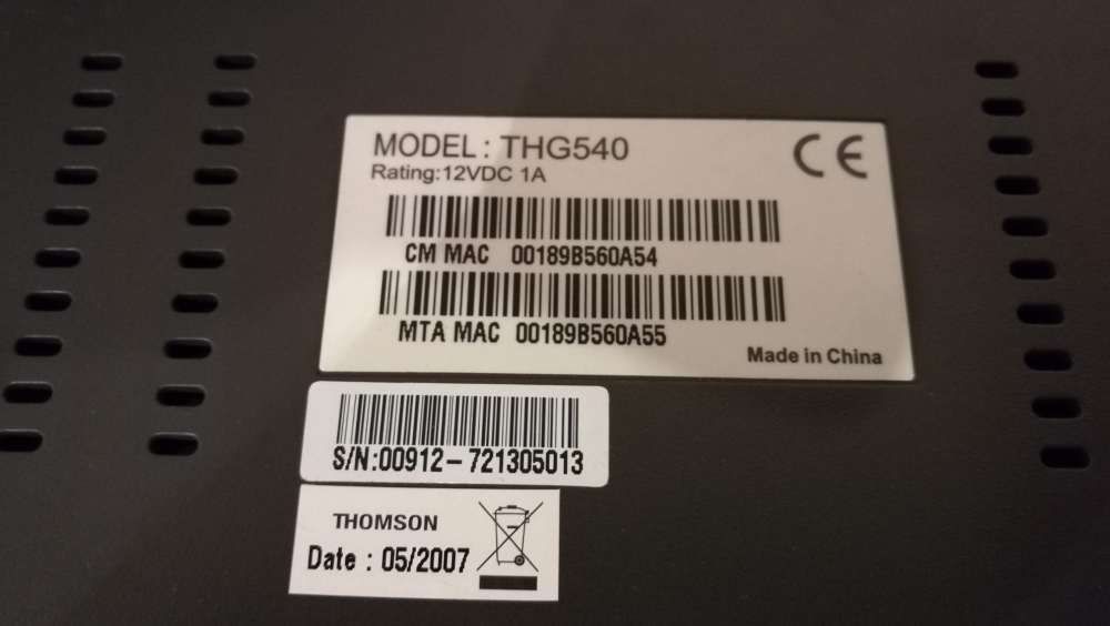 Modem Router THOMSON THG540