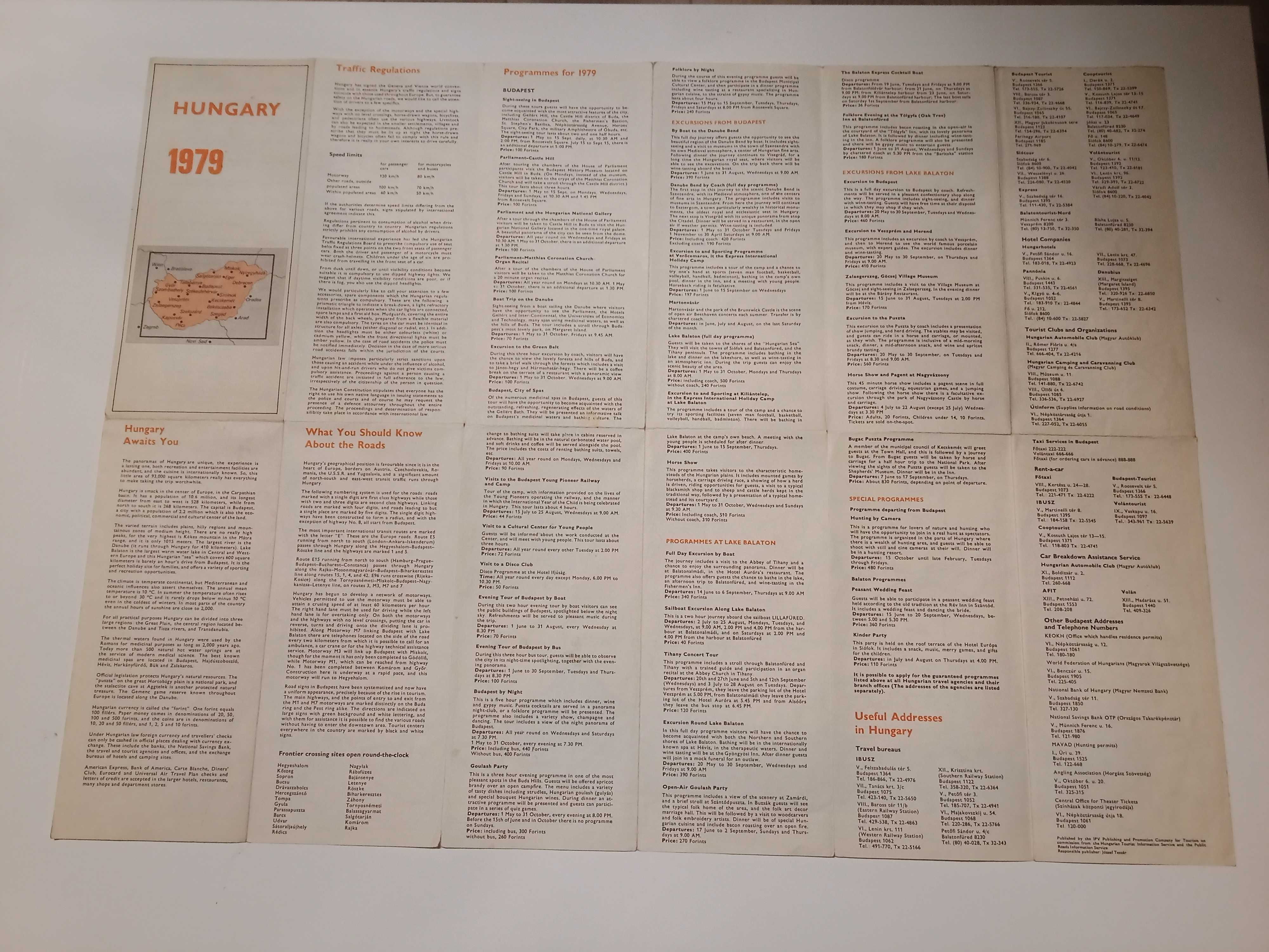 Mapa Węgier z 1979 roku