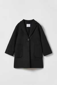Шерстяное чёрное пальто Zara 13-14 лет