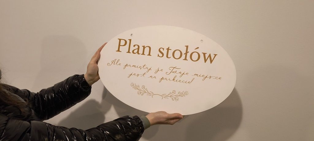 Weselna tablica plan stołów