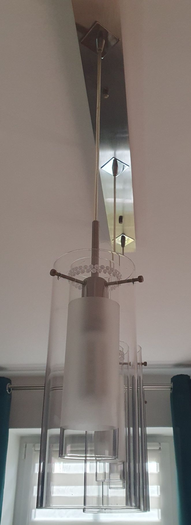 Lampa sufitowa ledy salon szkło stal