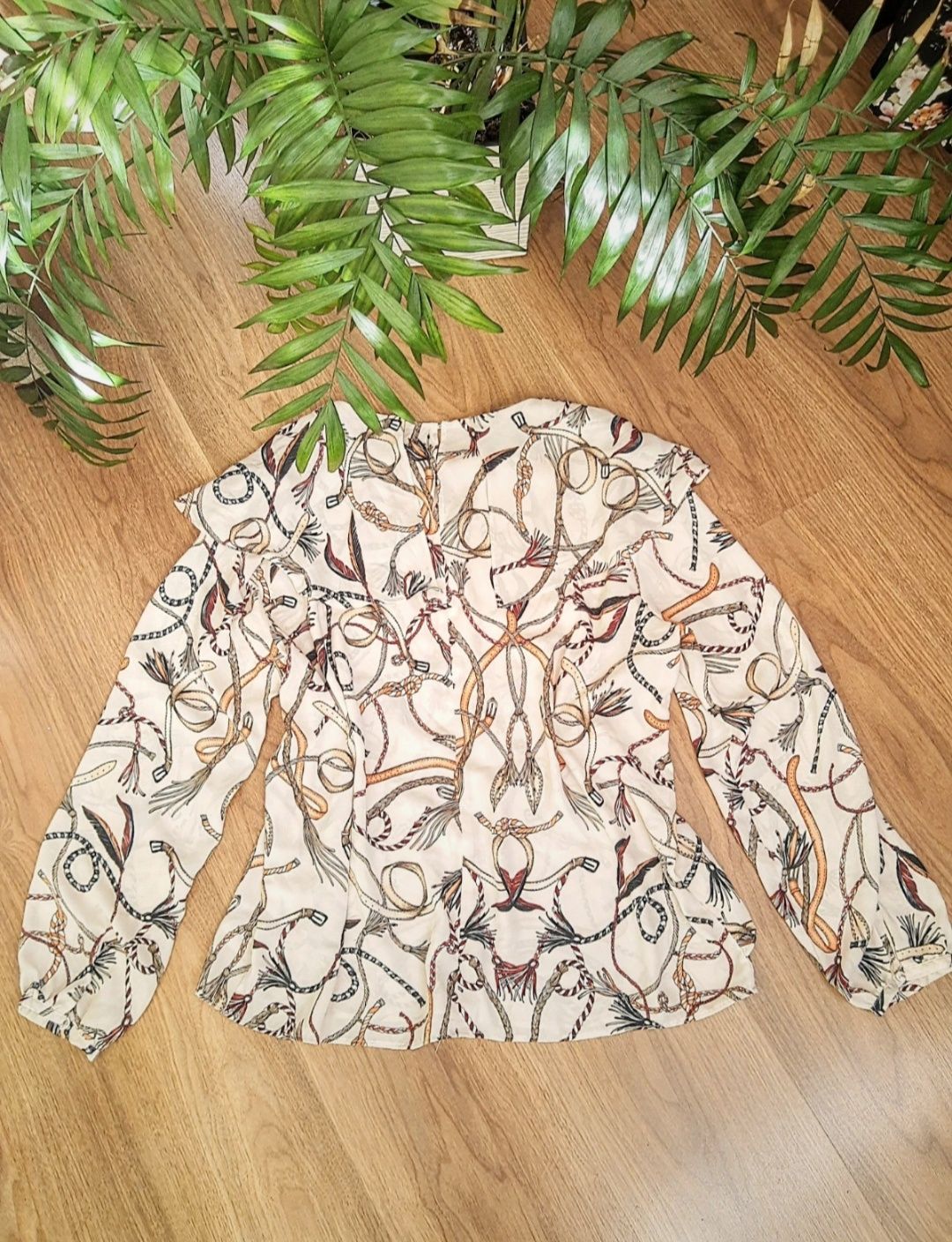 Zara Basic bluzka we wzory xl elegancka oryginalna