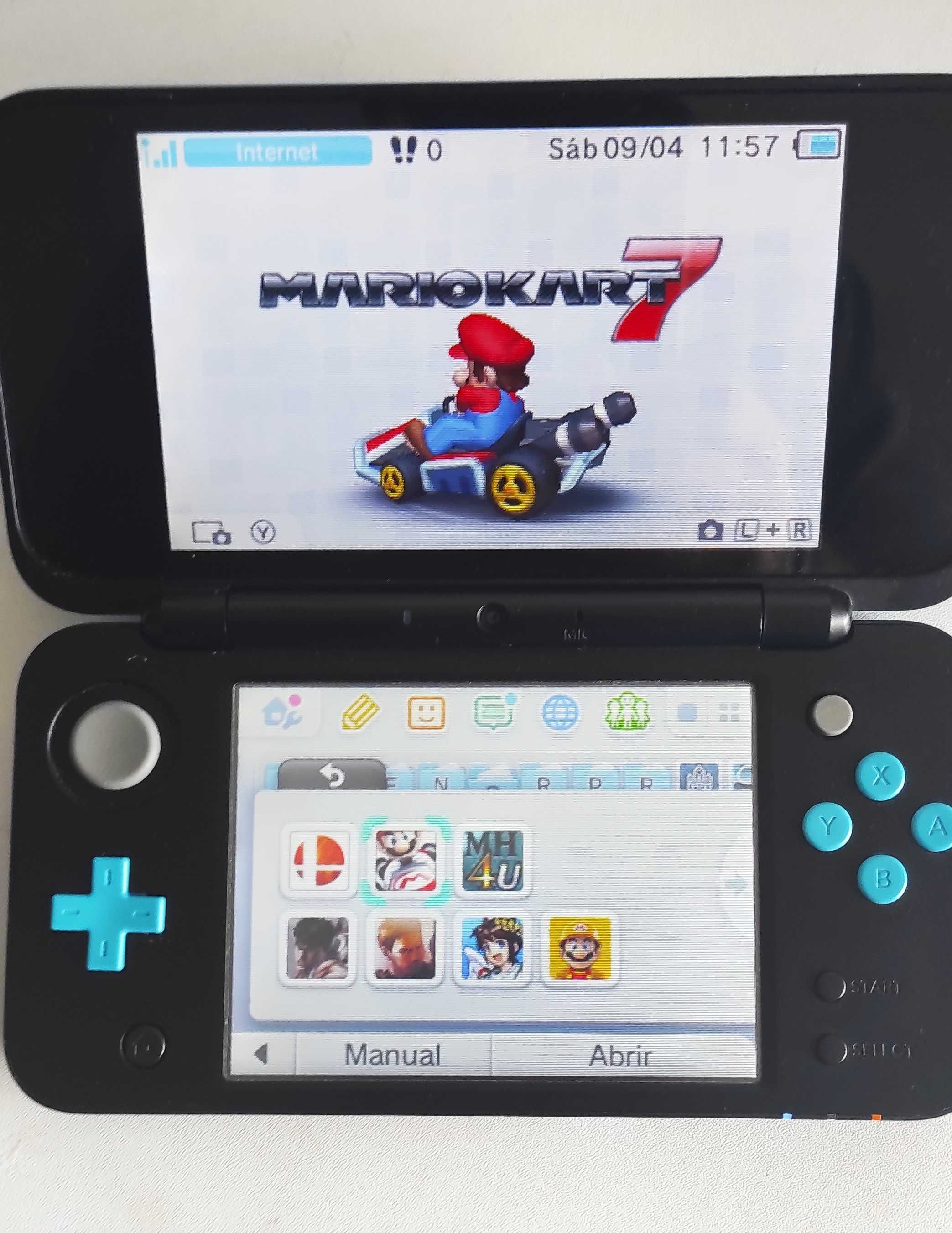 New Nintendo 2DS XL Desbloqueada - Cartão 128 GB -