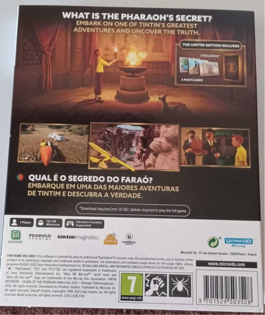 Jogo PS5 - Tintim e os Charutos do Faraó - em Português