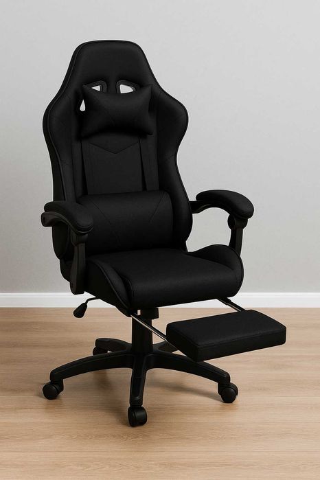 NOWY Fotel Gamingowy Biurowy Obrotowy Kubełkowy – Podnóżek + Masaż FV