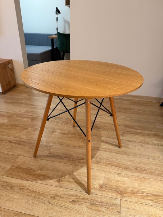 Okrągły drewniany stół 80cm