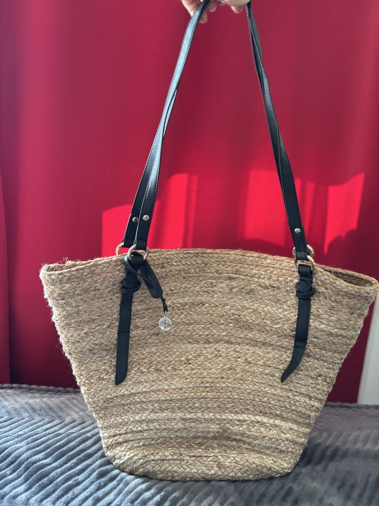 Jutowa torebka damska shopper Ochnik