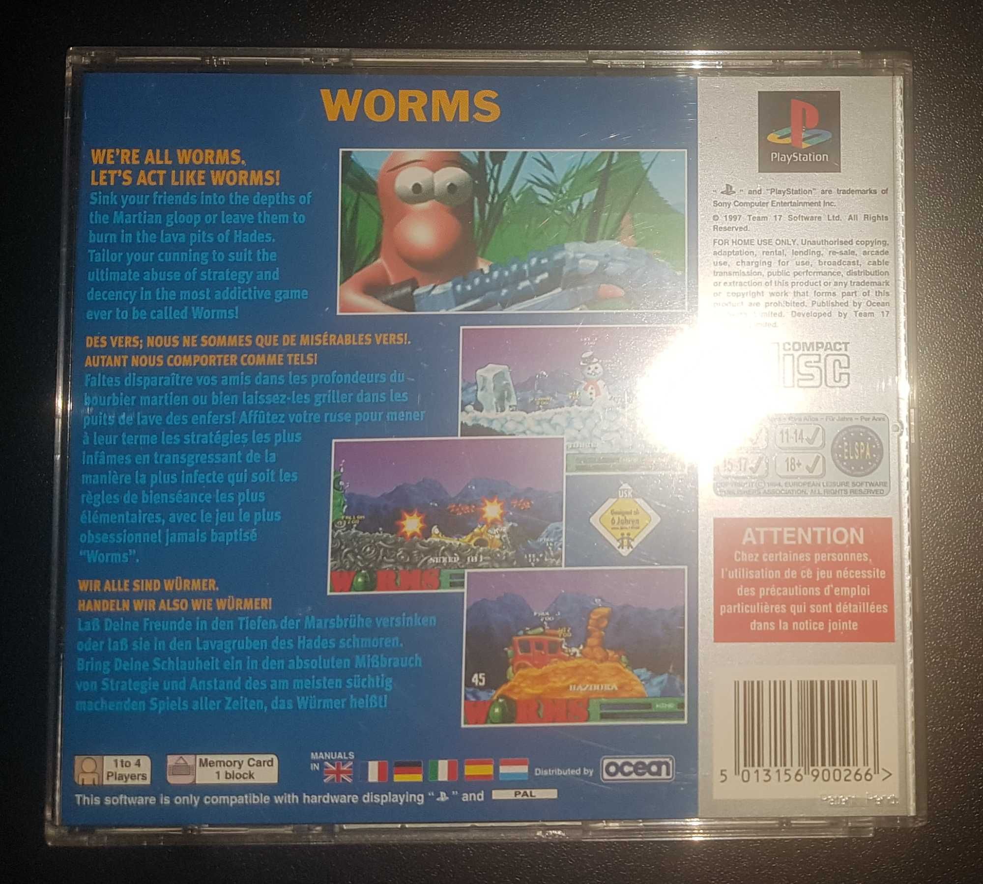 Jogo Worms versão Platinum para PlayStation
