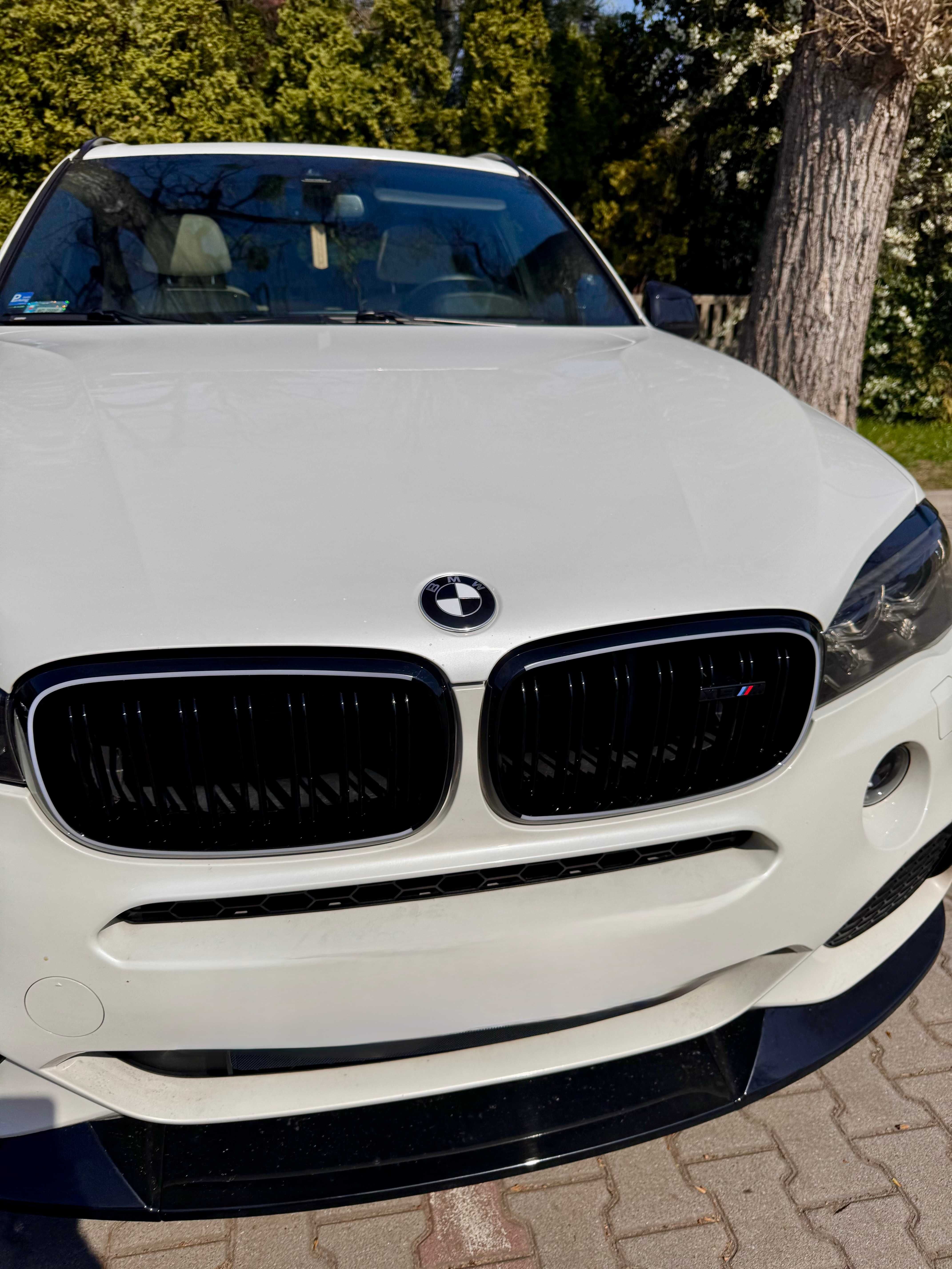 Atrapa LED światło Nerki Grill Kratka Połysk Czarna do BMW X5 F15 X6