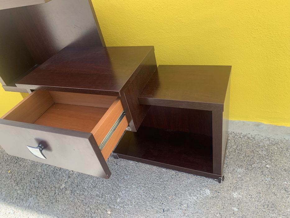 Aparador com espelho movel entrada castanho escuro