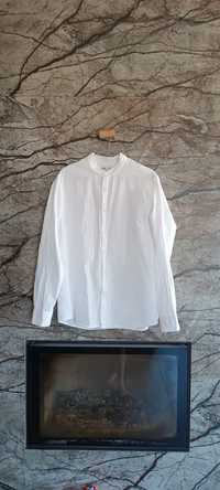 Biała męska koszula a la muślinowa Zara L