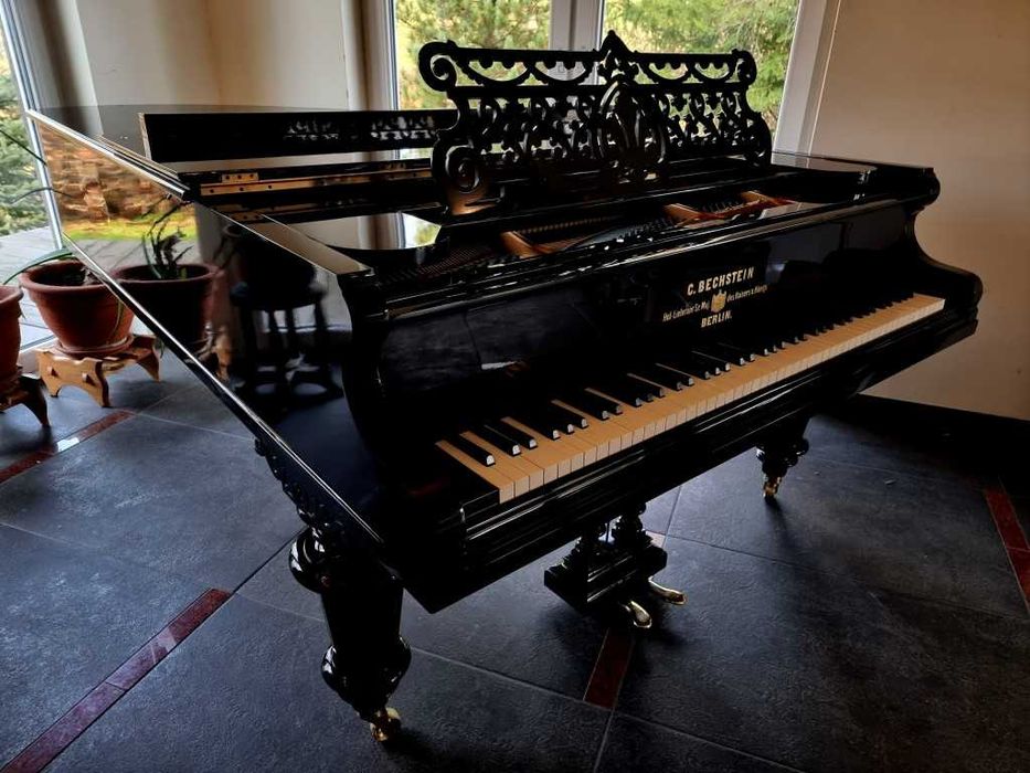 Fortepian C. BECHSTEIN dł. 200cm 1894r piękny CZARNY POŁYSK