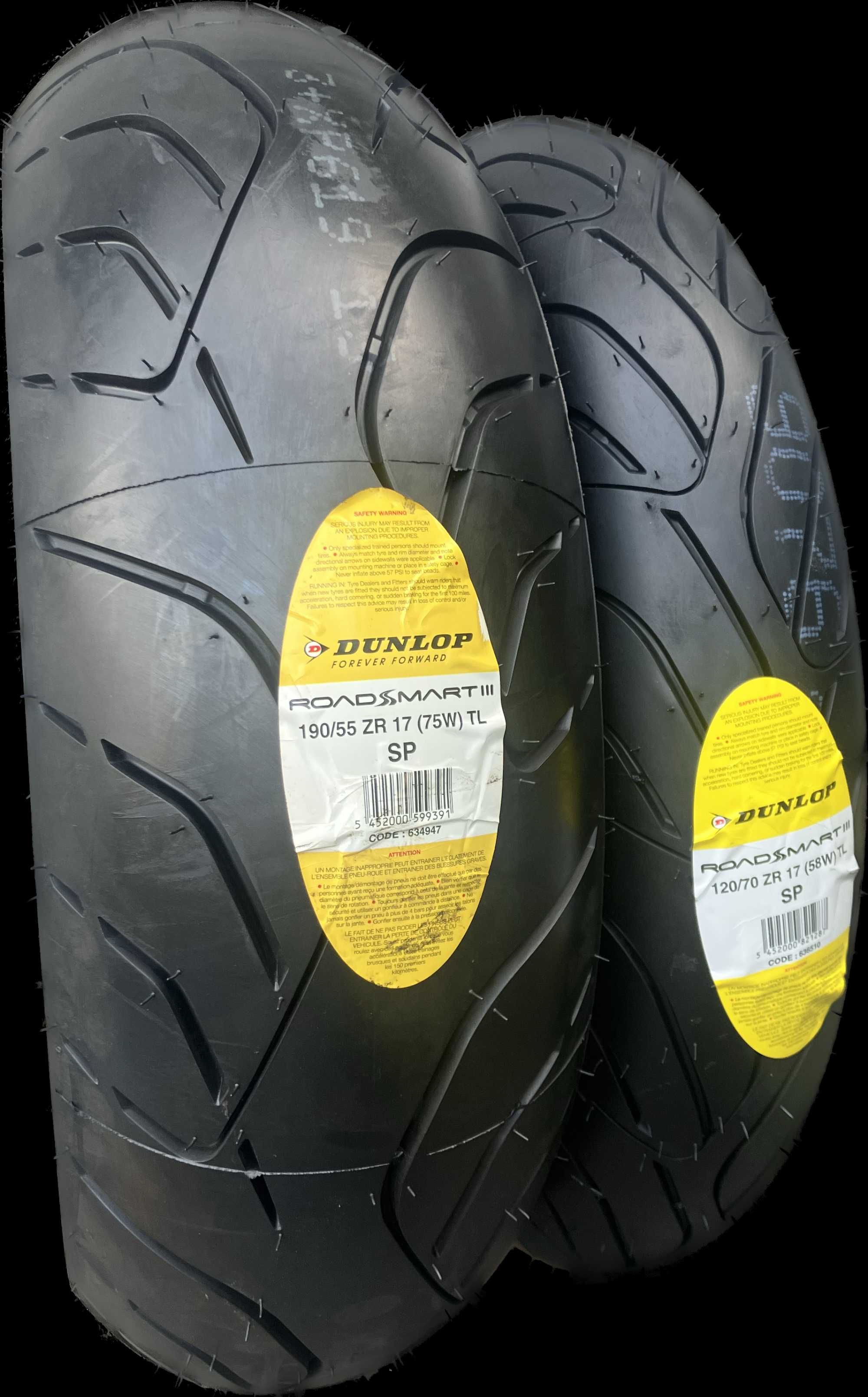 190/55ZR17 + 120/70ZR17 Dunlop Roadsmart III SP Komplet B-King RSV VTR