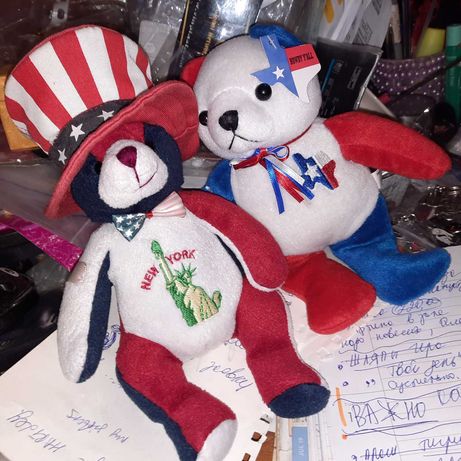 игрушка медведь мишка США USA Америка флагTexas New York шарики