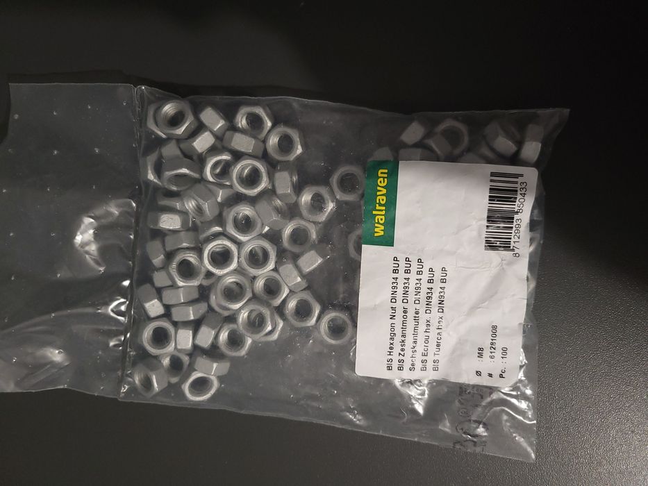 Nakrętka sześciokątna DIN934 BUP M8 BIS 100szt