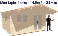MINI LIGHT 4x4m - 28 mm - 14.5m² / Casas modulares - Wooden home