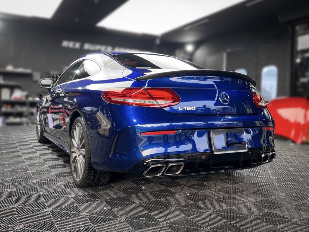 Mercedes W205 Coupe Dyfuzor Tylnego Zderzaka Splitter C63 Look Czarny