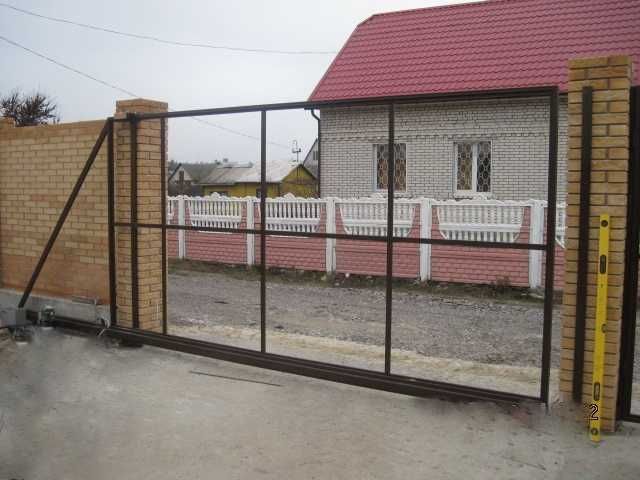 Ворота откатные 3 x 1.7 / раздвижные с фурнитурой, т-профиль. Відкатні