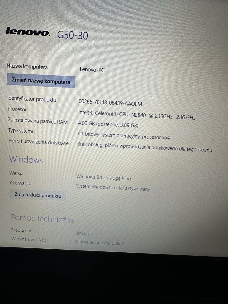 Laptop Lenovo G50