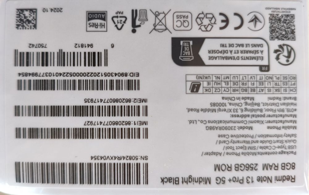 Redmi note 13 pro plus 8*256 Black Global Version NEW чехол в подарок