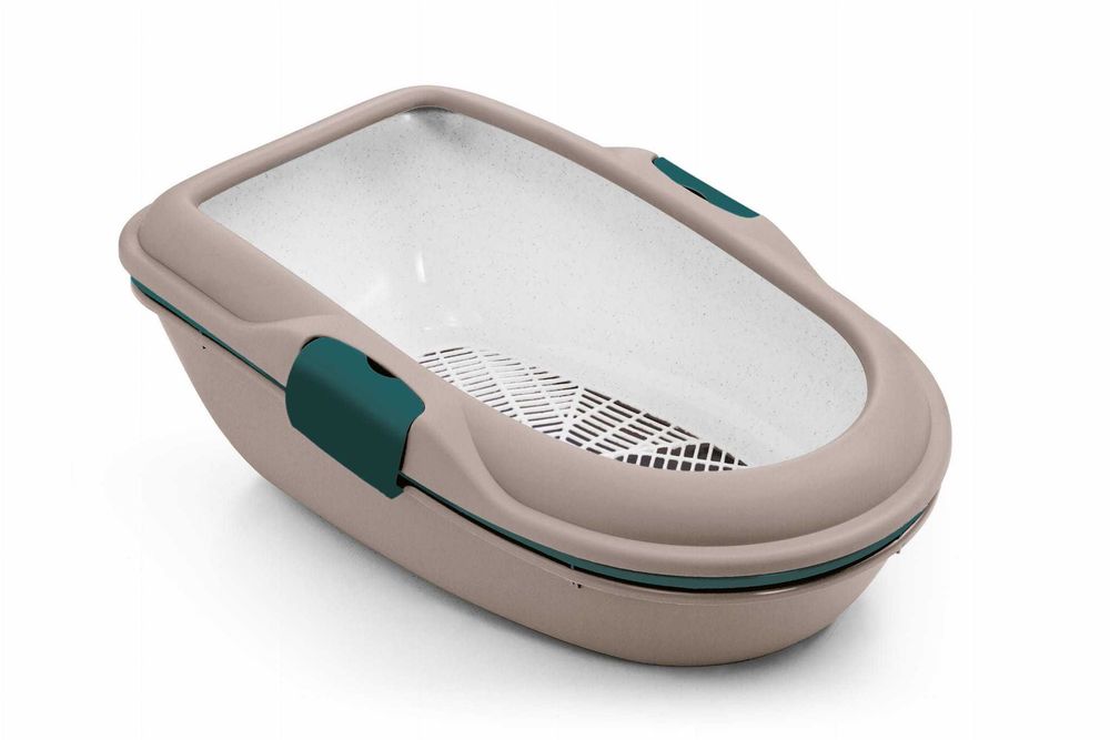 OUTLET Kuweta przesiewowa z sitkiem FURBA Brązowo-zielona 59x39x22cm